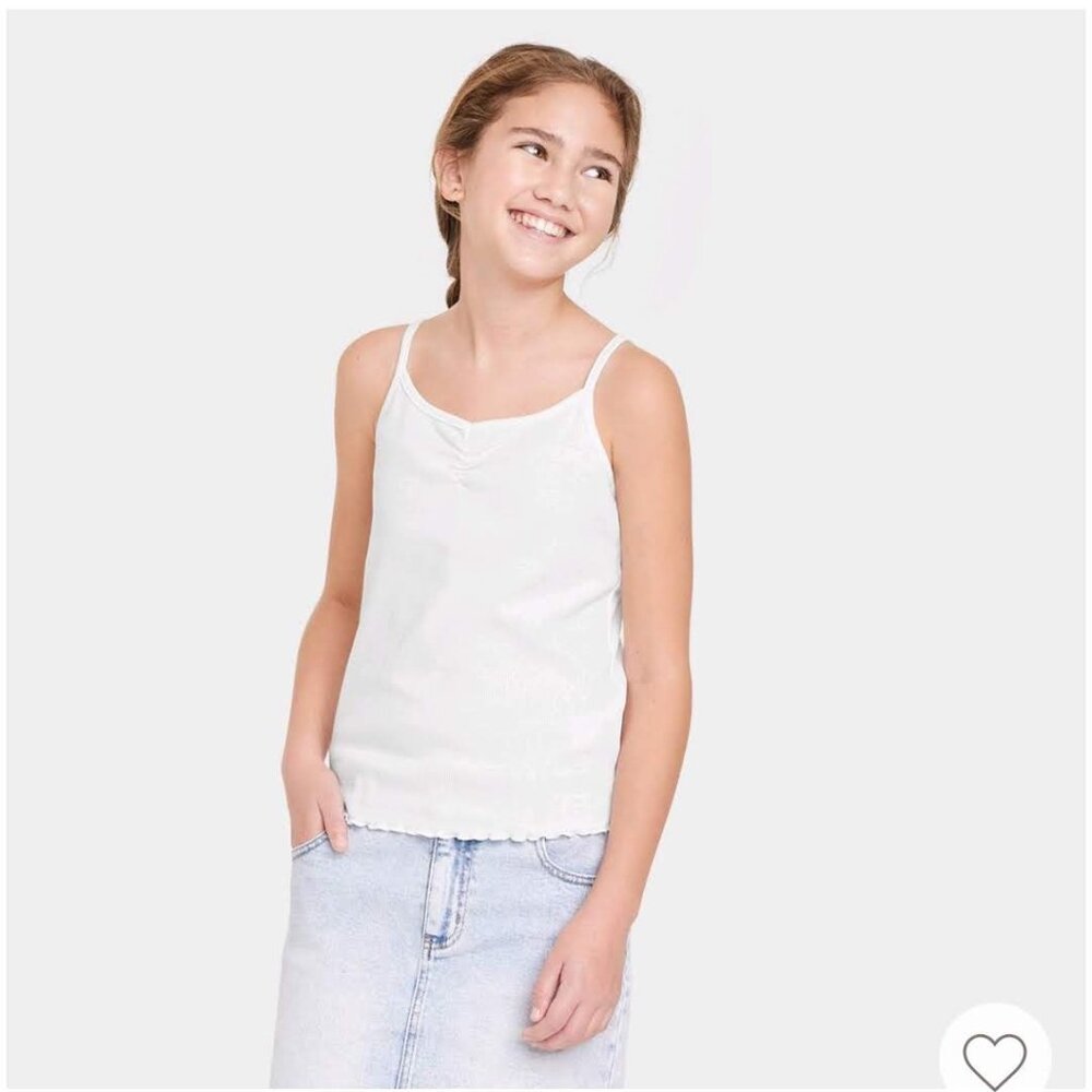 Art class - Girls' Cinch Front Tank Top -  White S (6/7)